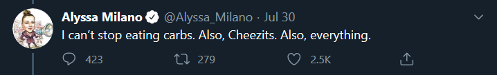 Alyssa Milano on Twitter cheezits.png