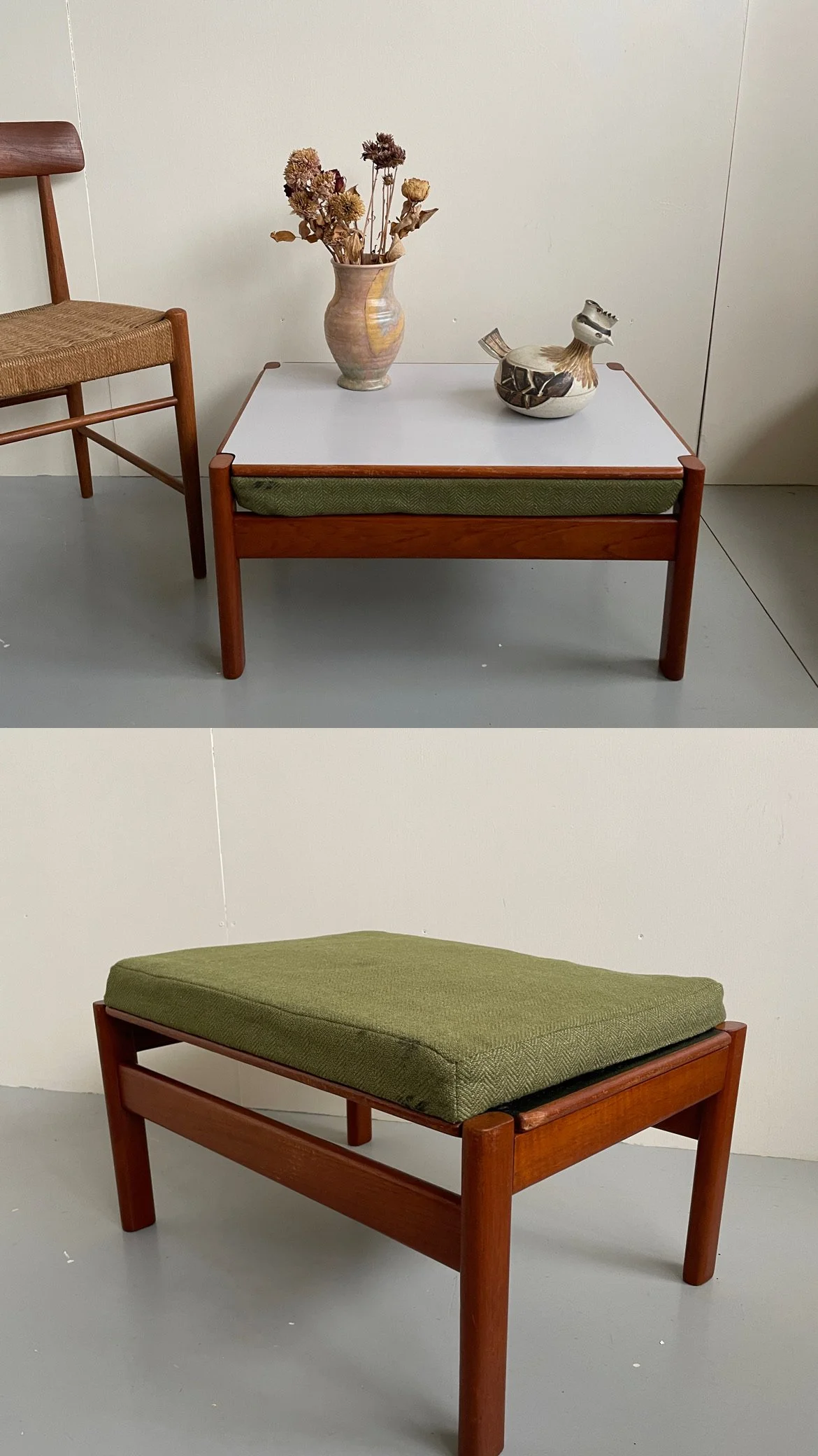 Vintage 60s mid century reversible coffee table footstool by Cornwell Norton N7