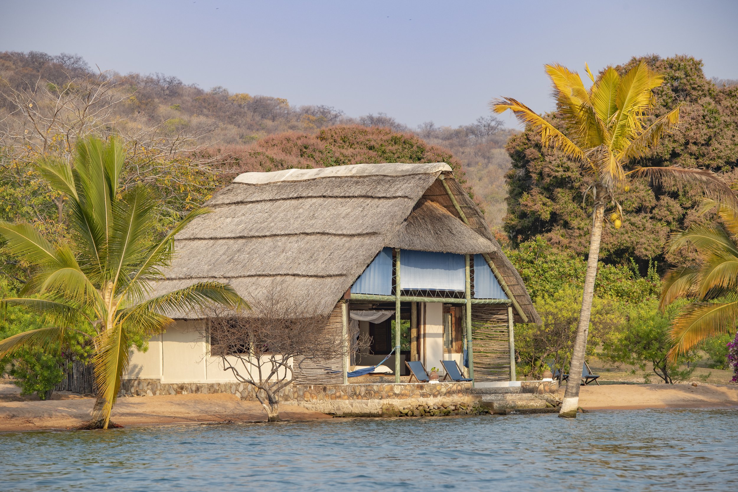 Lake Shore Lodge Tz - Lake Tanganyika - View of the Chalets from the Lake.jpg