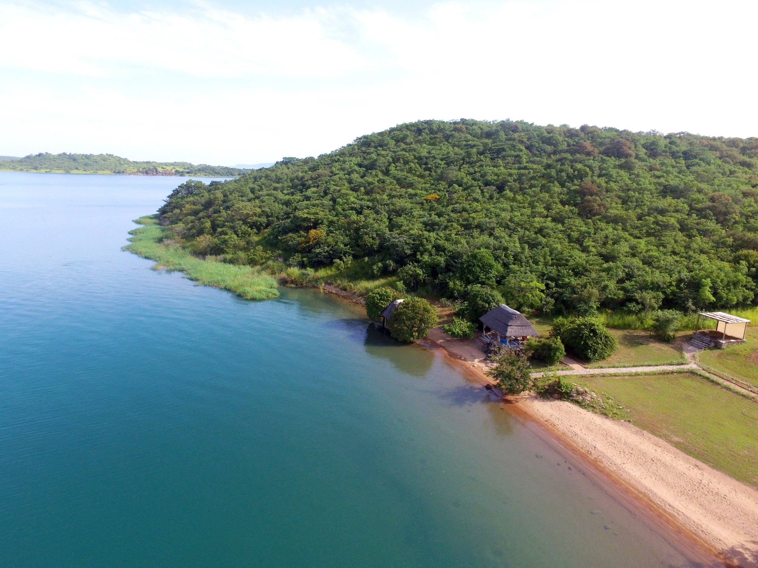 Lake Shore Lodge Tz - Lake Tanganyika - Spa and yoga deck from the air.JPG