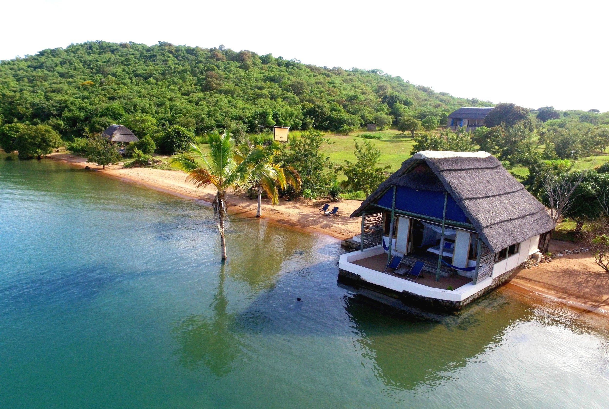 Lake Shore Lodge Tz - Lake Tanganyika - Chalet 6 from the air for website 2022.JPG