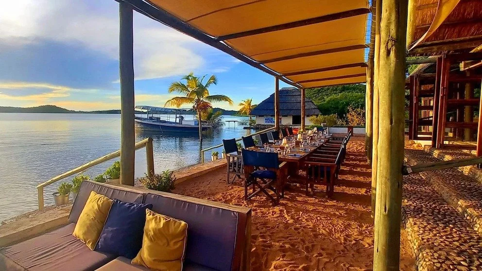 Lake Shore Lodge Table on beach set up.jpg