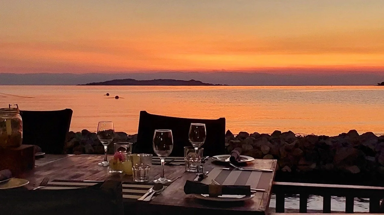 Lake Shore Lodge Beach table at sunset.jpg