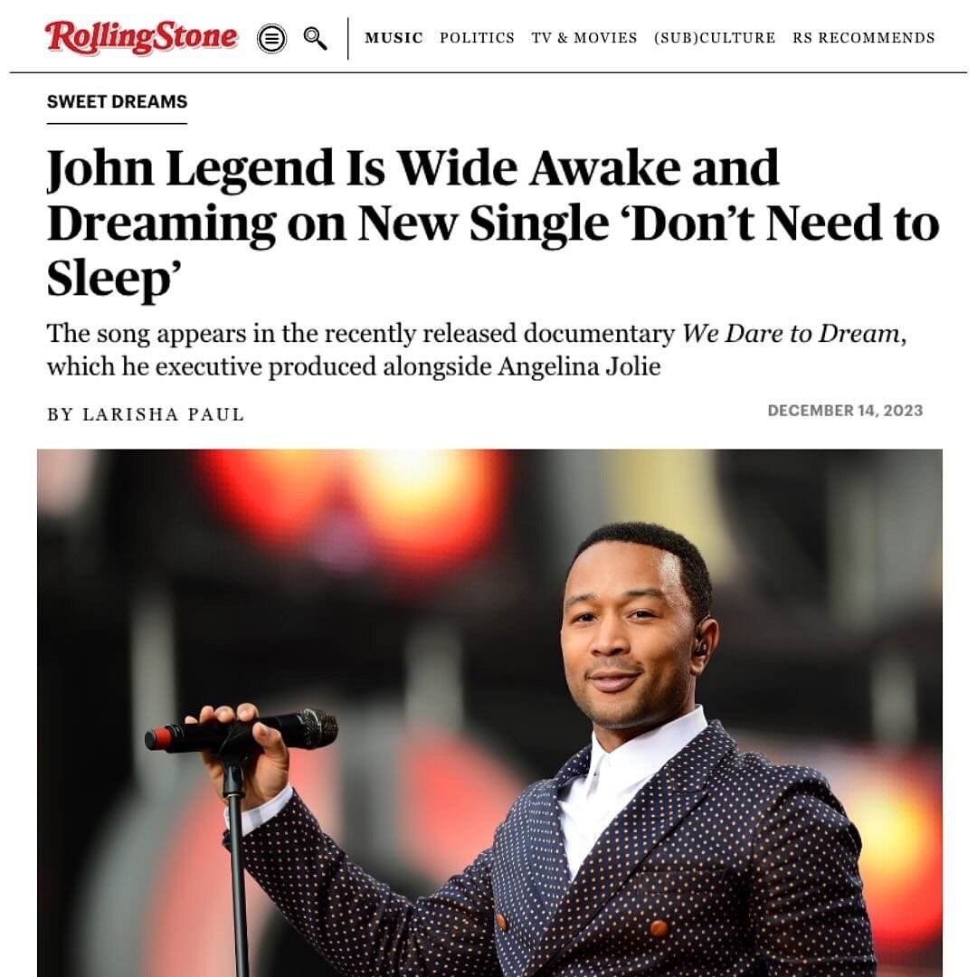🎶 &lsquo;Don&rsquo;t Need to Sleep&rsquo; - the original song for We Dare To Dream is out now! 

Performed by @johnlegend and co-written with @tranterjustin and @oakestra, &lsquo;Don&rsquo;t Need to Sleep&rsquo; has been moving audiences at film scr