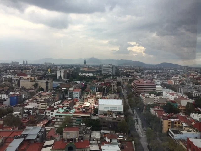 A view of Mexico City on a cloudy day on my Day of the Dead trip in November, 2018.