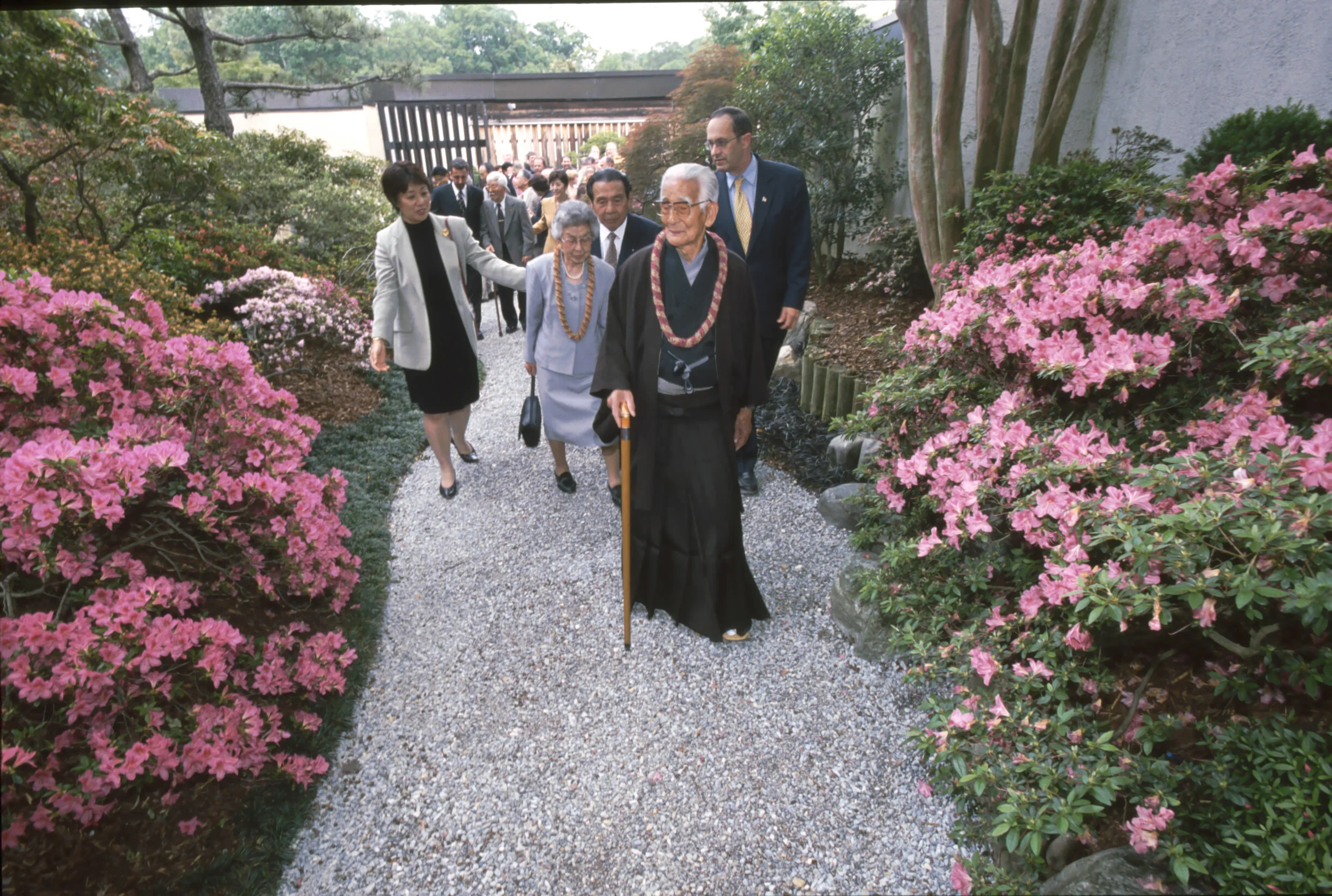 Kato with family in Museum at Dedication