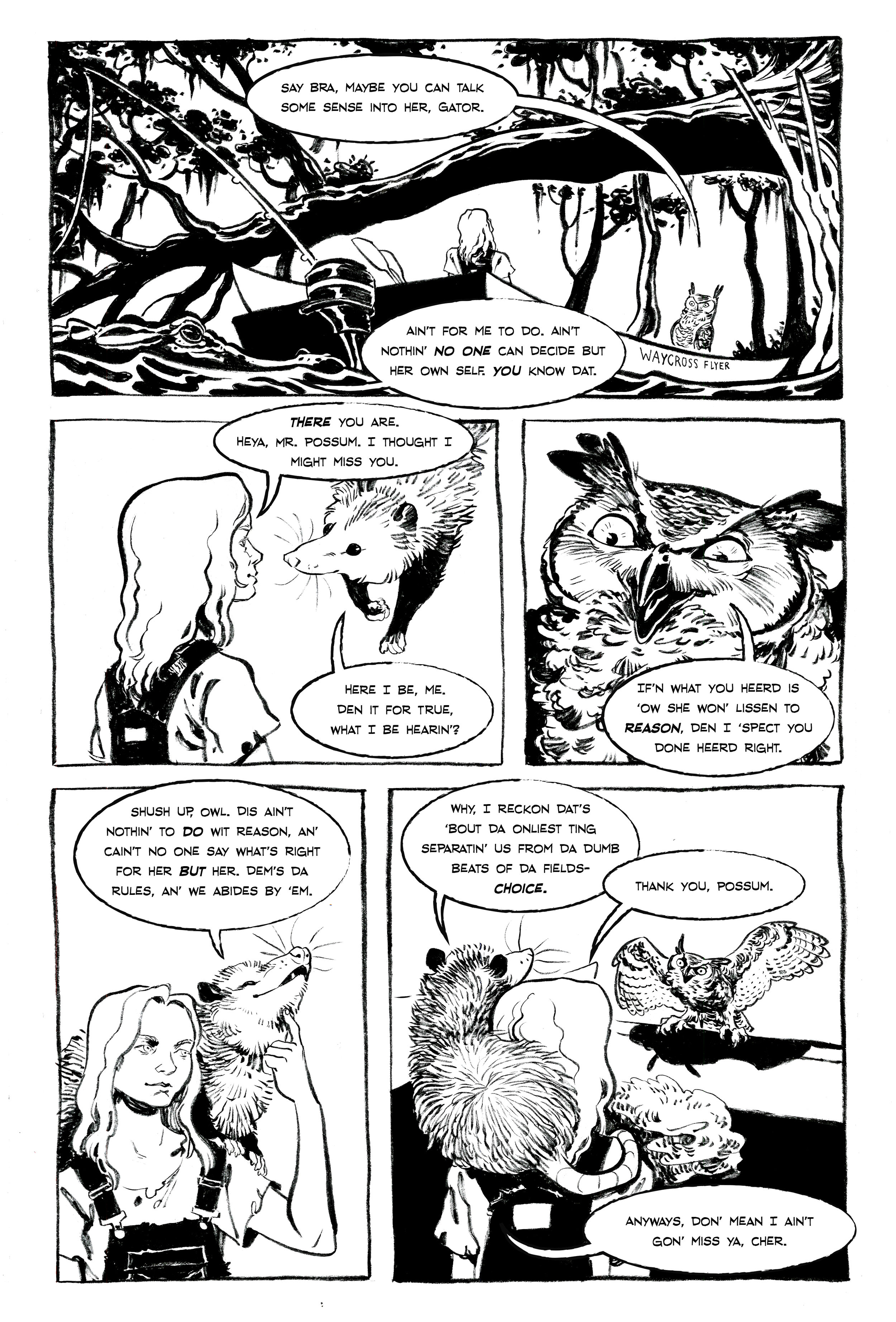 Page from Mine! : a comics collection to benefit Planned Parenthood Story by Caitlin Kiernan. Ink. 2017.