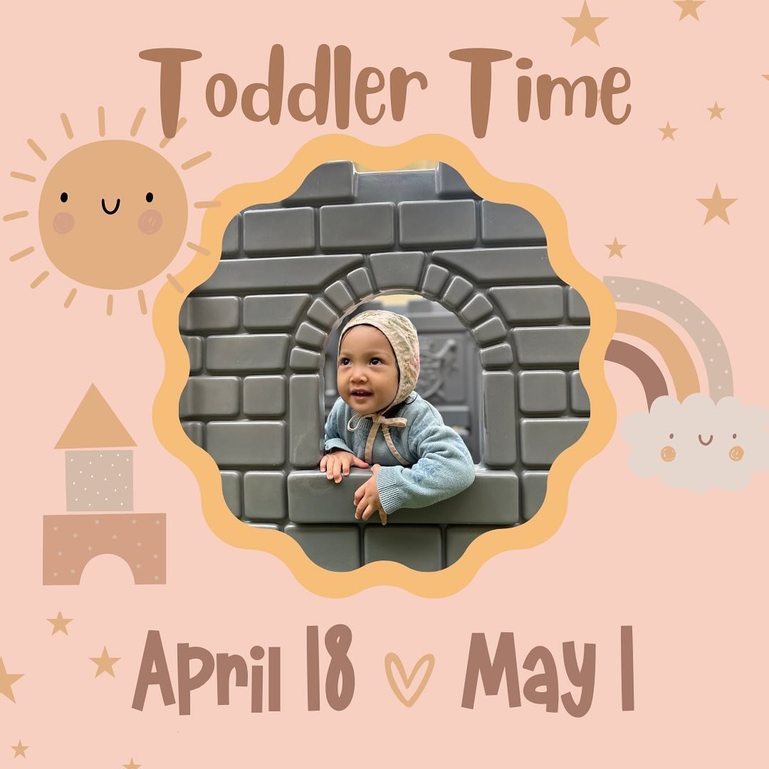 We had so much fun at our last Toddler Time play date!✨ Save the date for our upcoming play dates: April 18 + May 1. Can&rsquo;t wait to see you there!💞