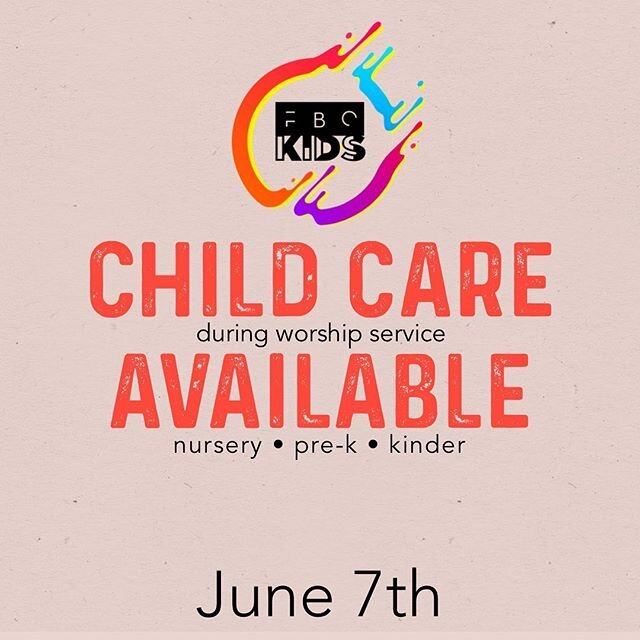 Parents! This coming Sunday we are opening up child care during our worship service @ 10 am. If you would like a copy of our children&rsquo;s ministry protocols that we are implementing during this phase of reopening please email Sandy Porter at sand