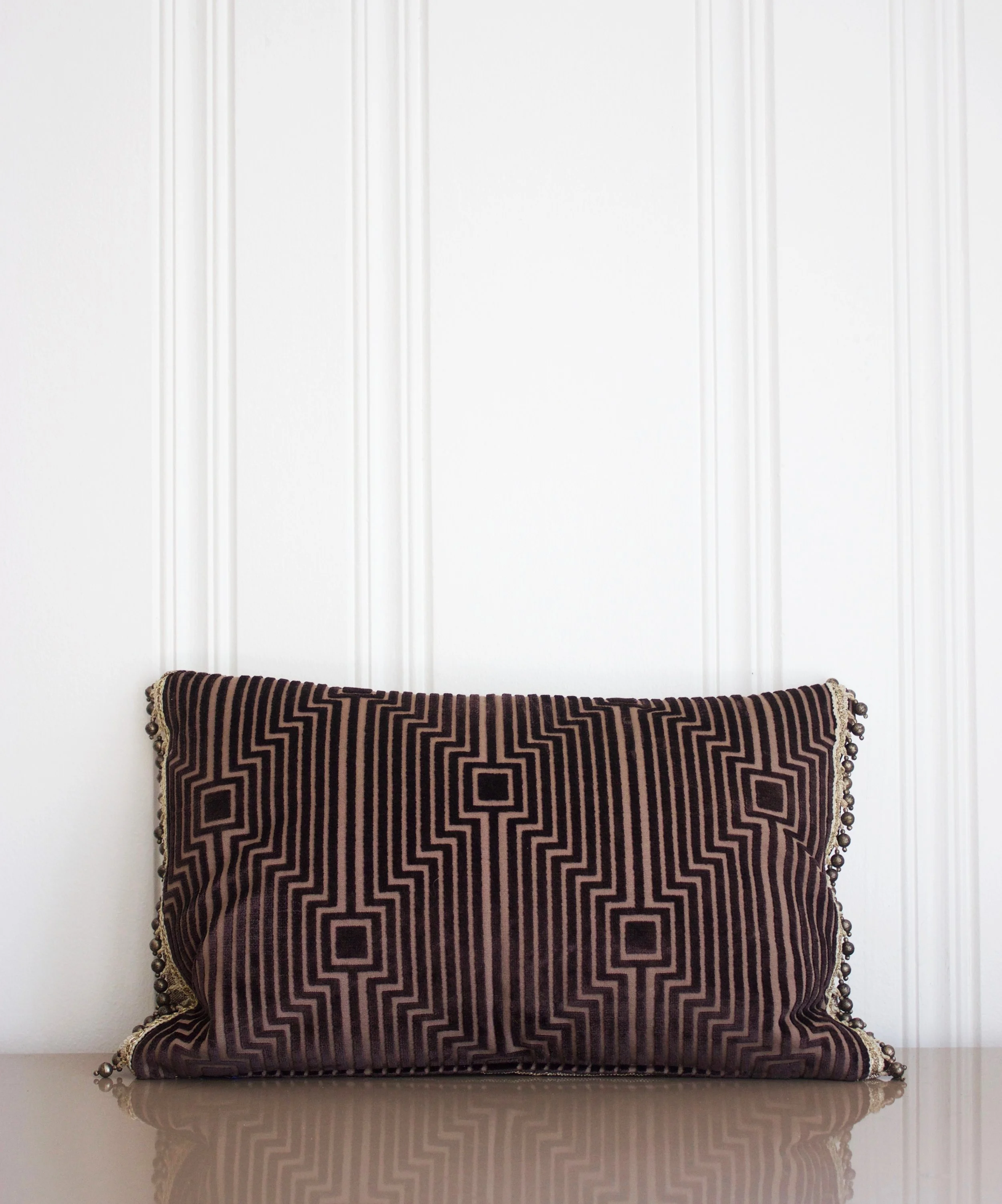 Chocolate Velvet Geo Lumbar