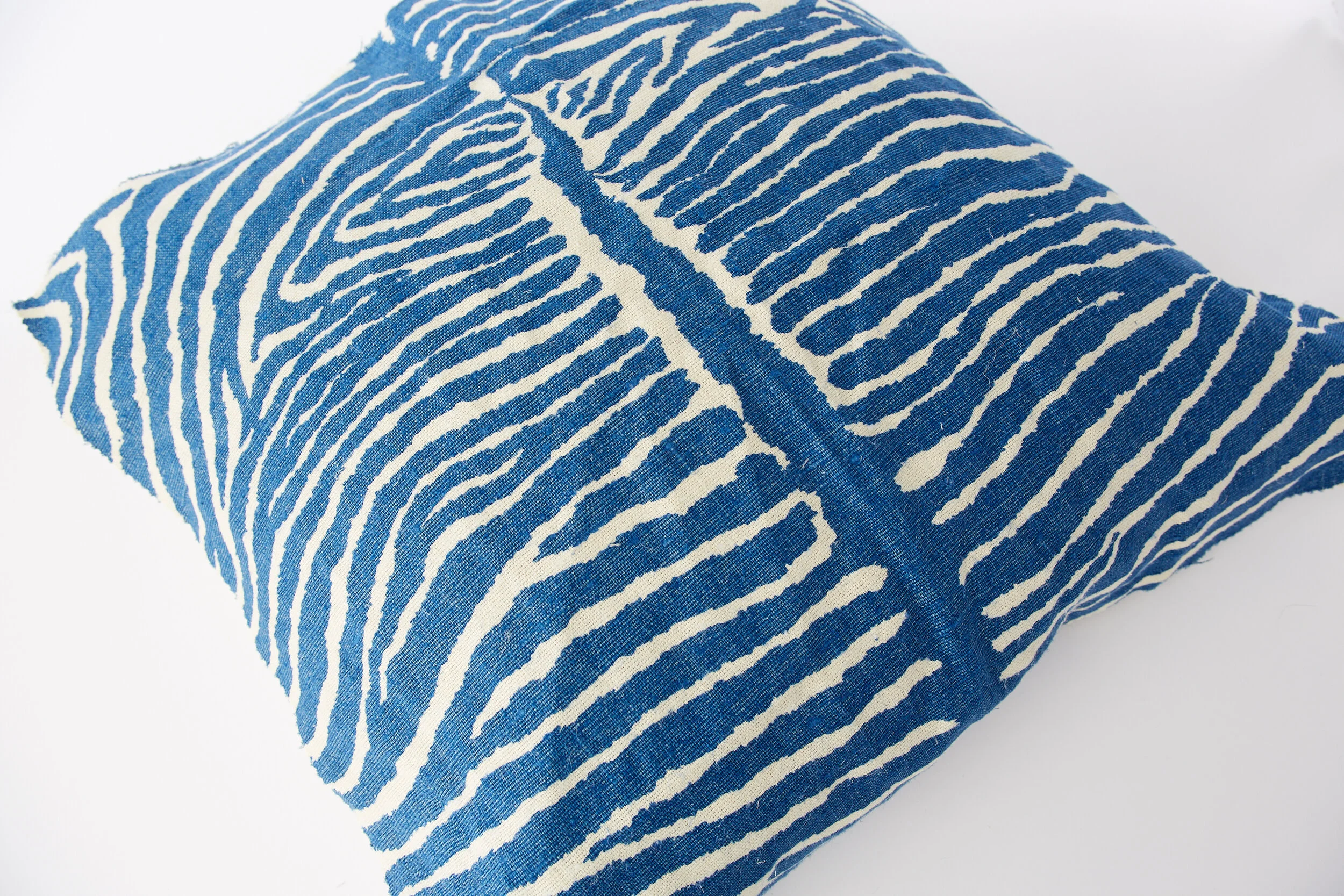 Blue Zebra Print Pillow