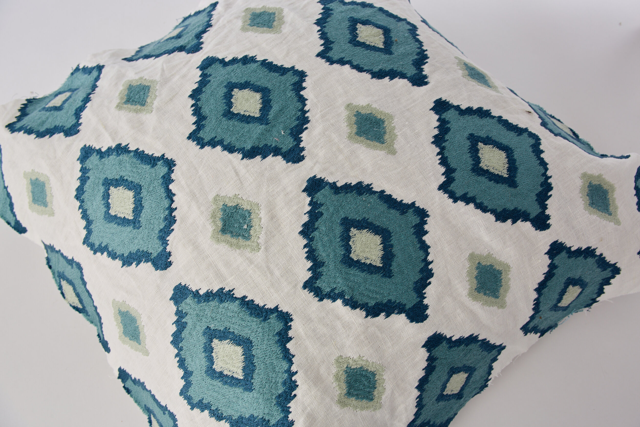 Teal Diamond Print Pillow