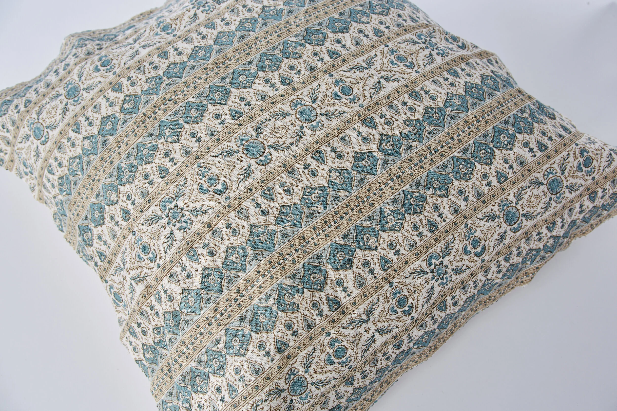 Blue Boho Print Pillow