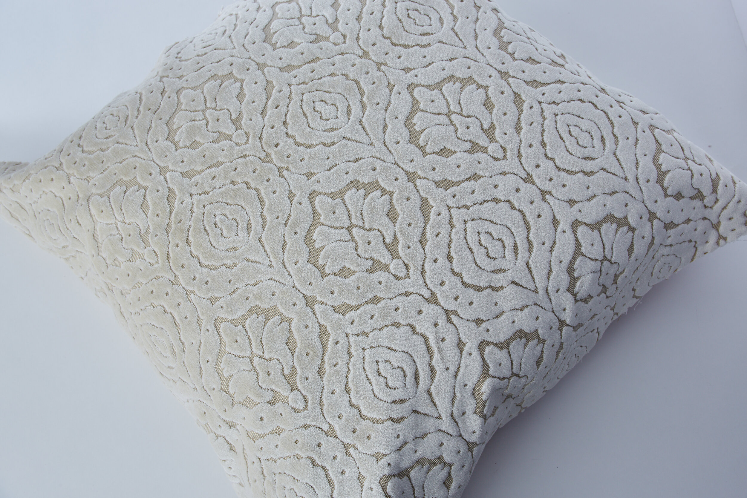 Cream Cut Velvet Pillow