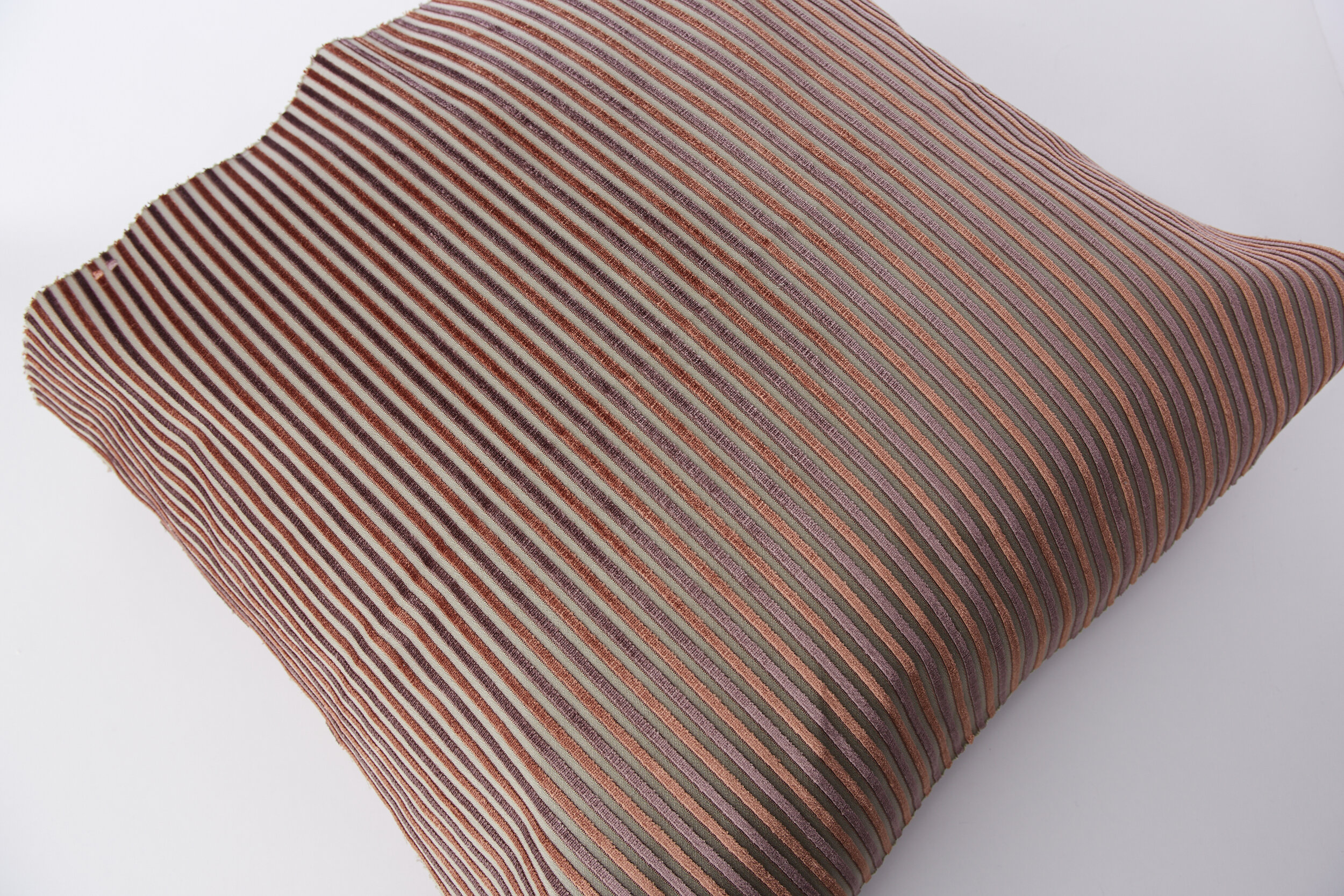 Purple &amp; Copper Velvet Stripe Pillow