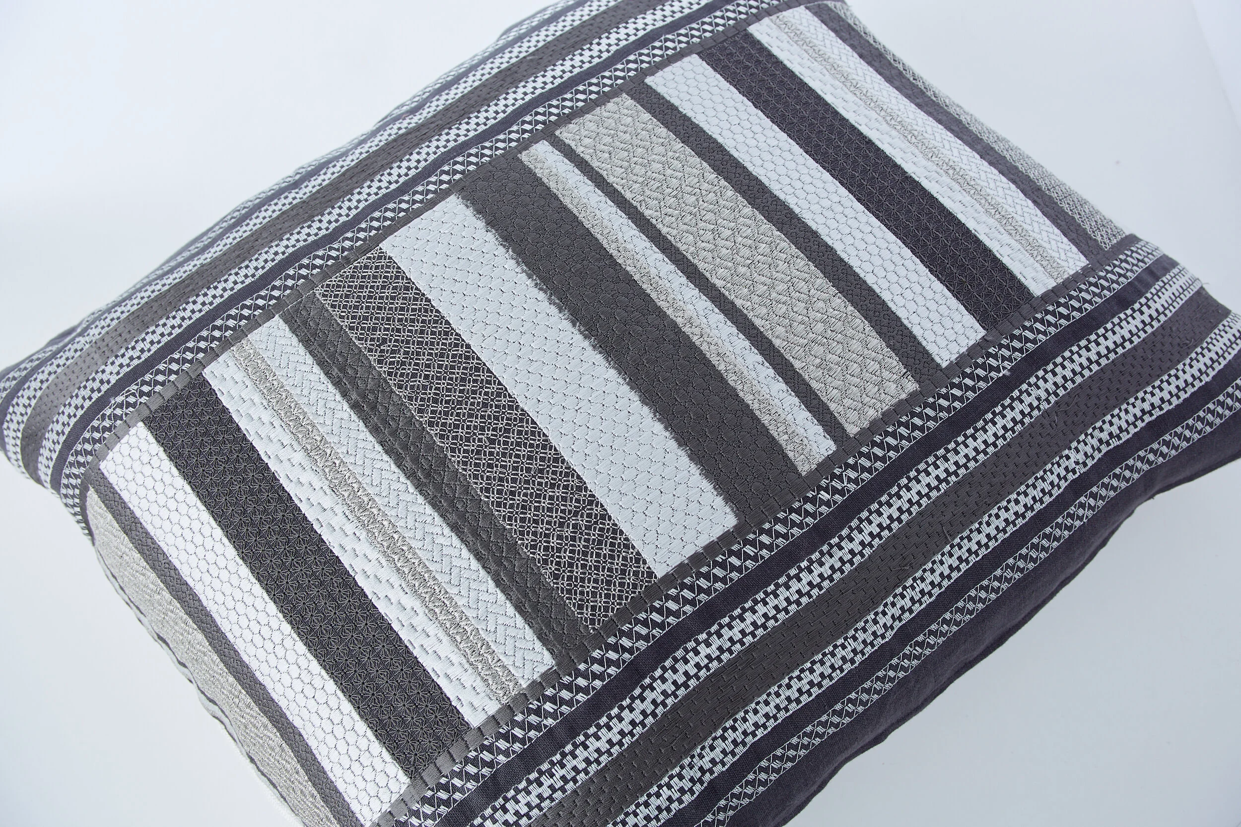 Gray &amp; Silver Stripe Pillow