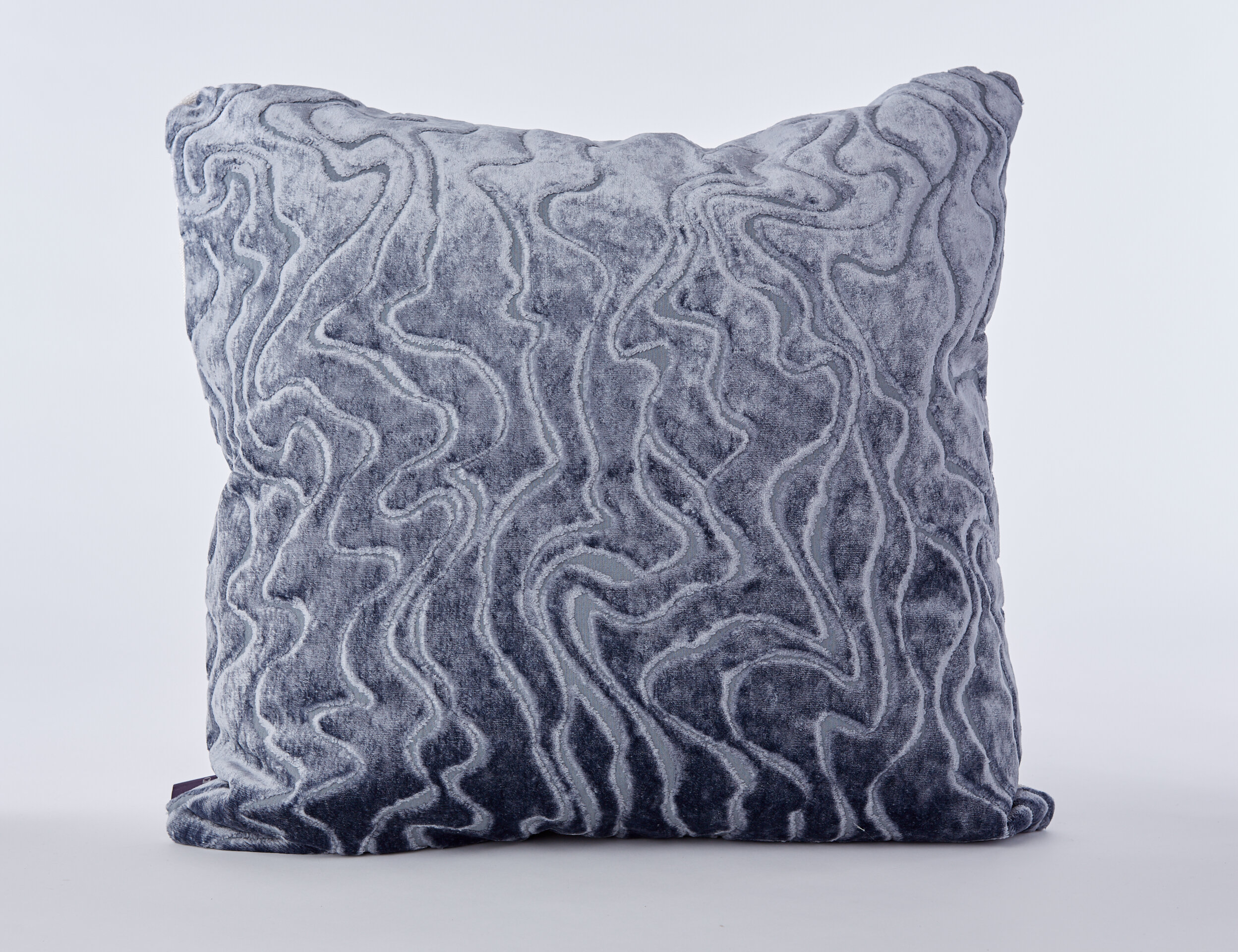 Silver Blue Velvet Pillow