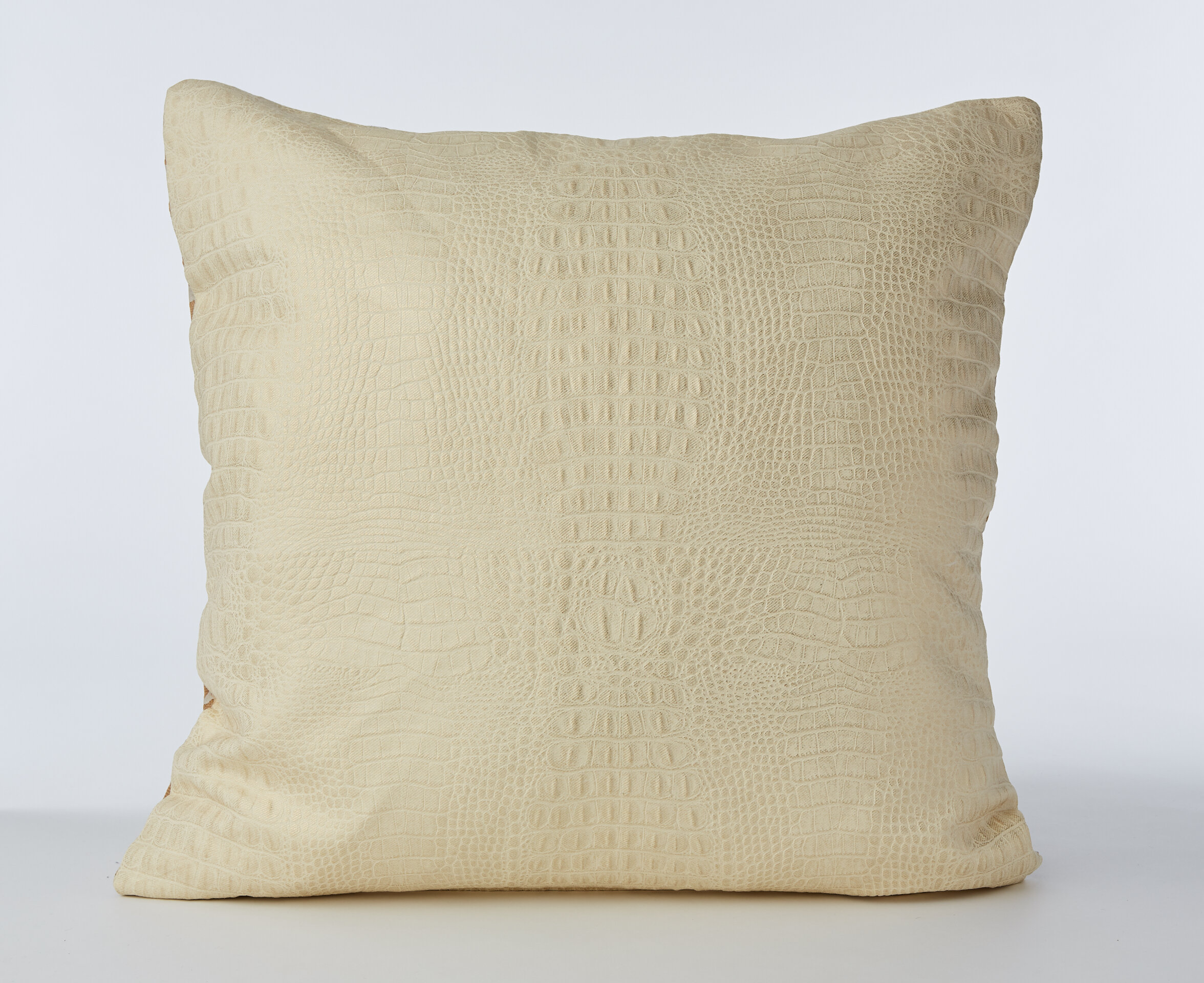 Gold Metallic Croc Pillow