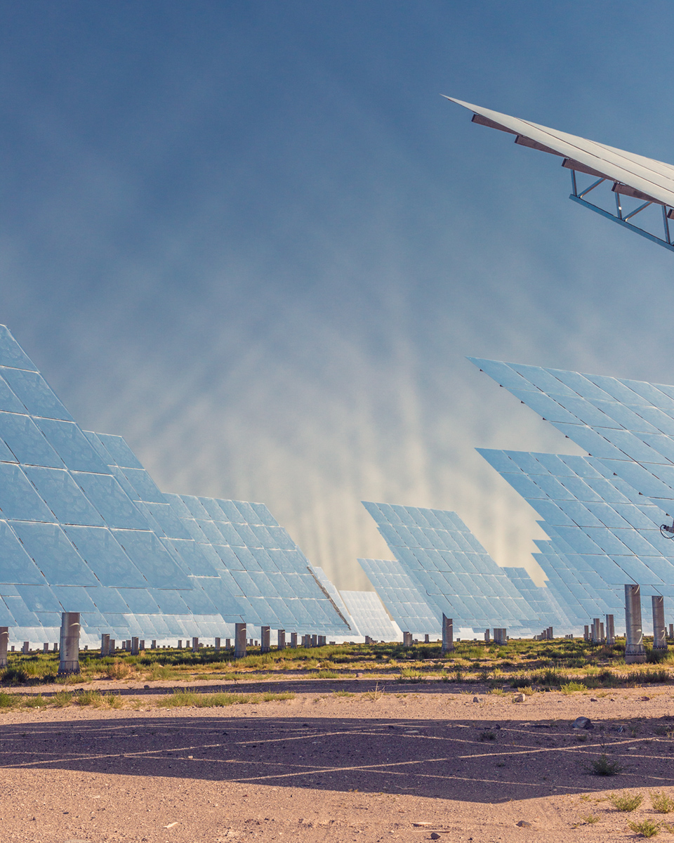 Solar thermal power plant, Nevada desert, U.S.A.