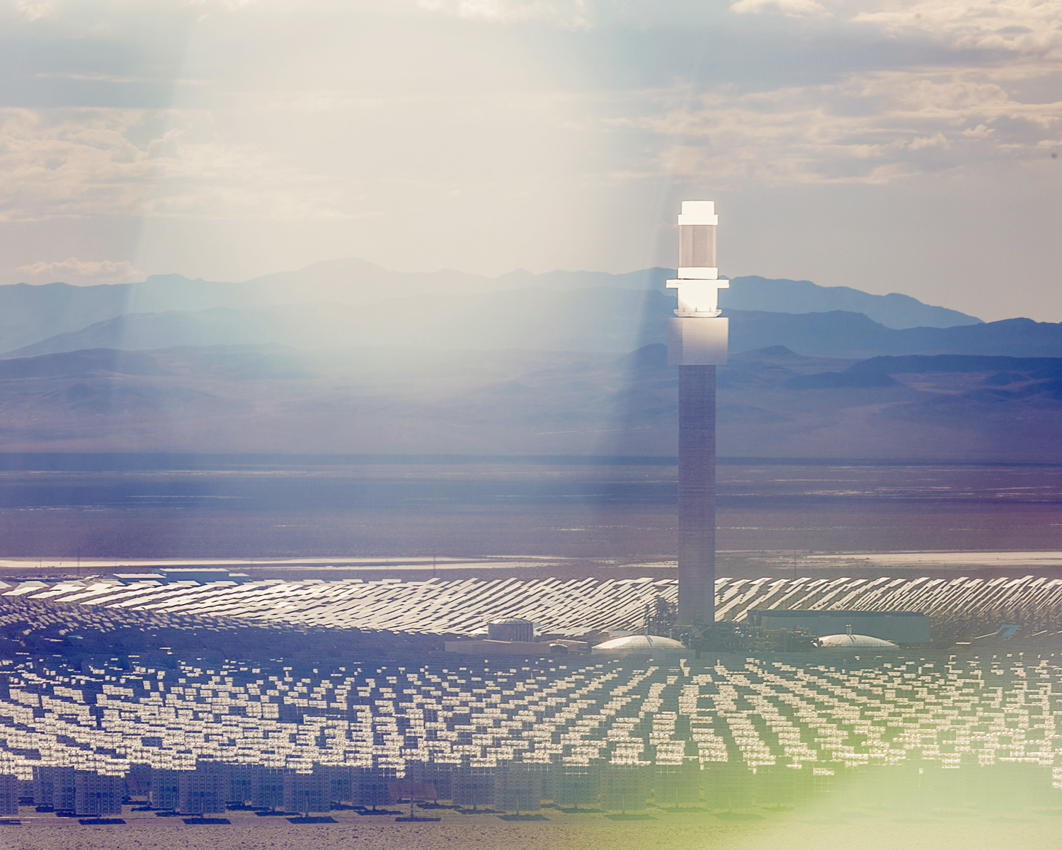 Solar thermal power plant, Nevada desert, U.S.A.