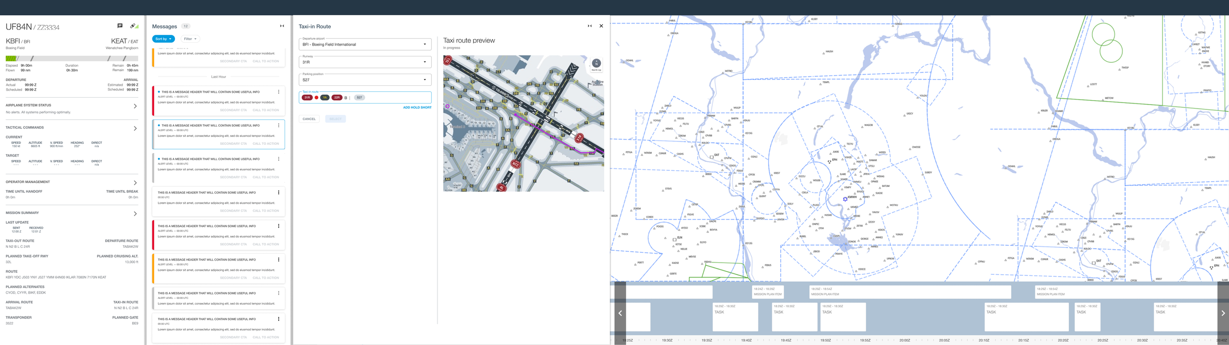 Cargo drone controls UI
