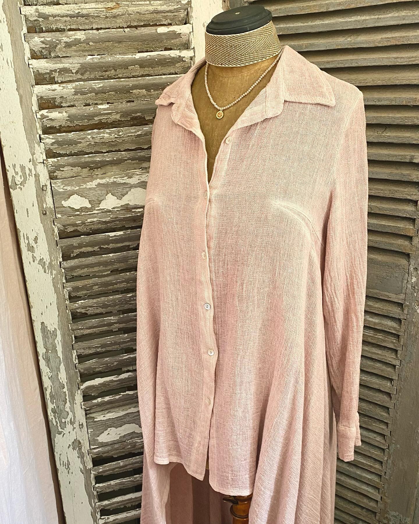 Long dip hem linen shirts in four colours, pink, white, blue, stone &hellip; was &pound;75, now &pound;65!!