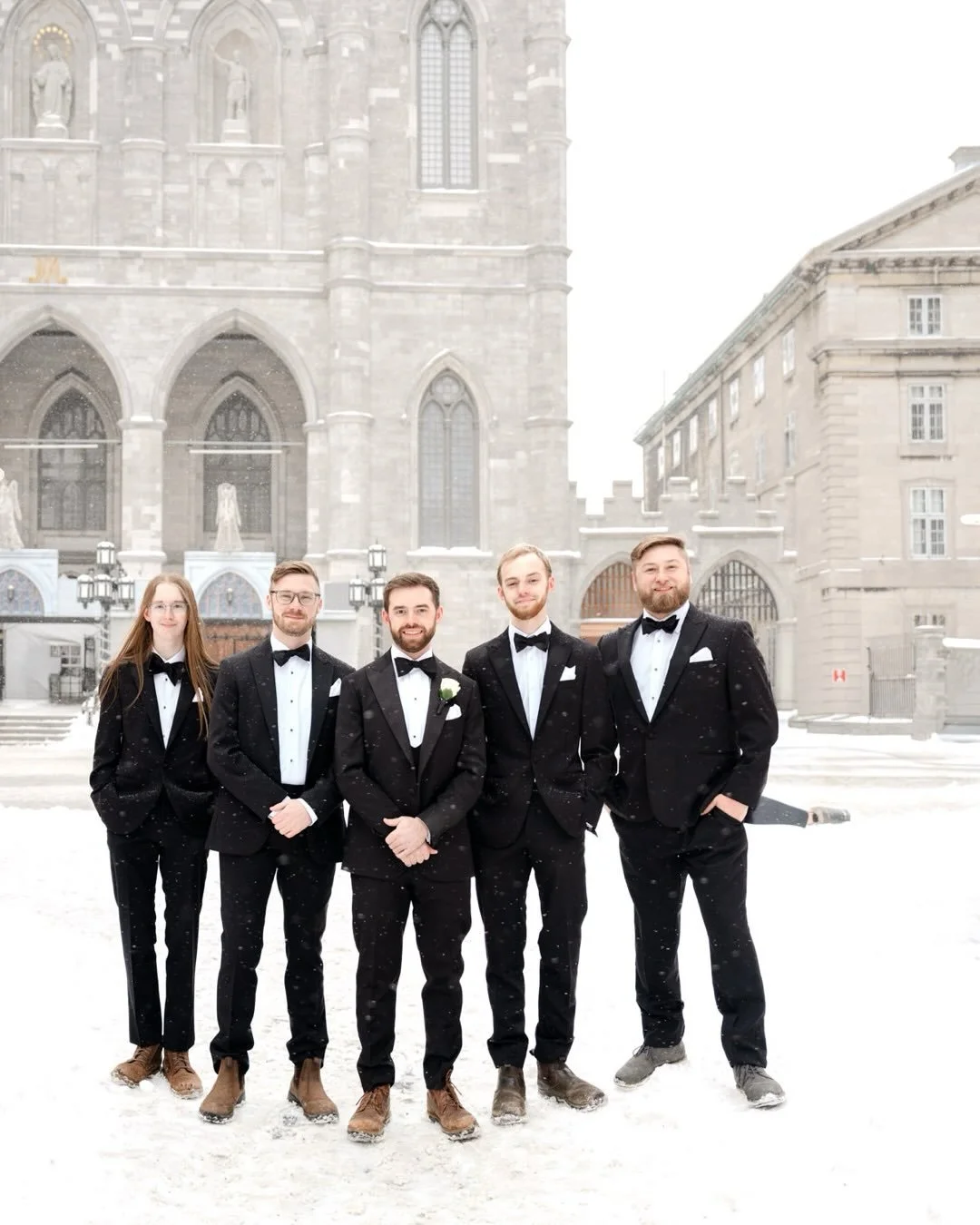 A moment for Austin and his good guys from Ontario for braving the extreme cold to get some groom crew portraits in Old Montreal, like only a destination winter wedding memory could play out! 

Big thanks to @bylaurisgo for keeping up with their dete