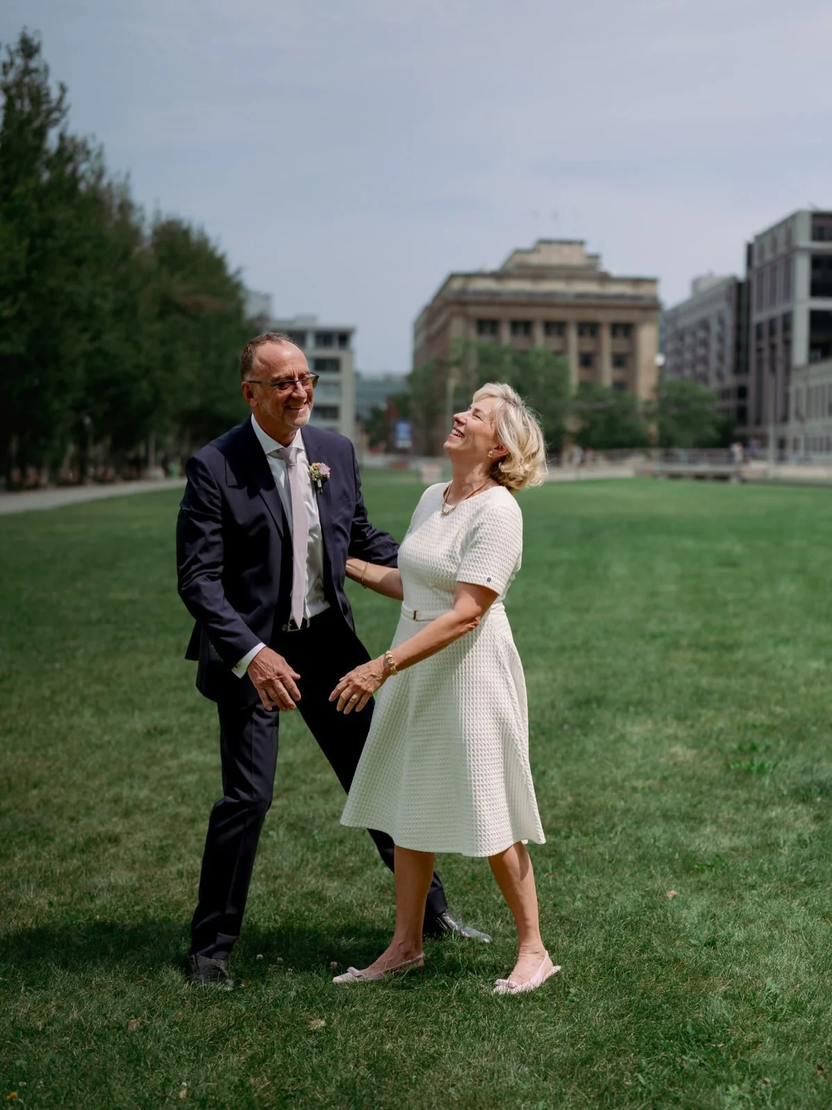 D&amp;P on the 1st of the month, married at last. 🥹

With all the family portraits secured, and everyone sent ahead to the reception, they allowed themselves a few cherished moments to let it sink in. 🤍

Photos: @valerierosenphotography 

Montreal 