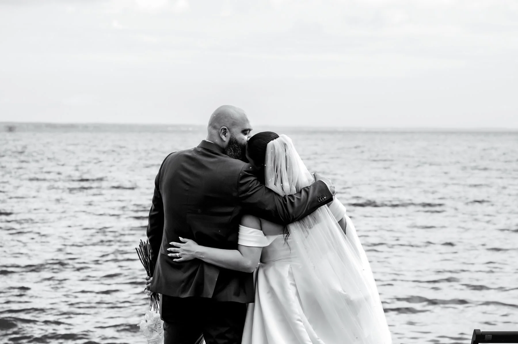 R&amp;G by the water a couple of weeks ago. It rained en route to their newlywed session, cleared up upon arrival, and only started to drizzle once we were done. And that&rsquo;s how we roll&hellip;A preview to the previews from their beautiful weddi