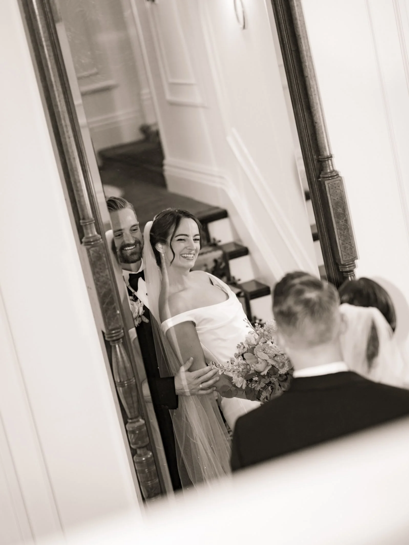 First look as husband &amp; wife. Couldn&rsquo;t happen for a better couple of best friends forever. 💫

Wedding venue: @theadelphihotel
Dress: @alexandragrecco
Veil: @saragabrielveils
Shoes: @loefflerrandal
Tux: @toddsnyderny
Bouquet/Florals: @felth