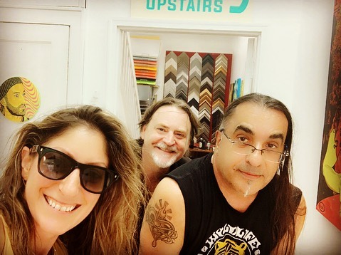 #fbf to last night ... Maria visited the local art gang @piersantistudios and Owner, @mcinerney.john of @hudcoart , our go-to art supply store here in #jcheights ...swing by to check out Piersanti&rsquo;s newest indoor wall mural and art exhibition! 