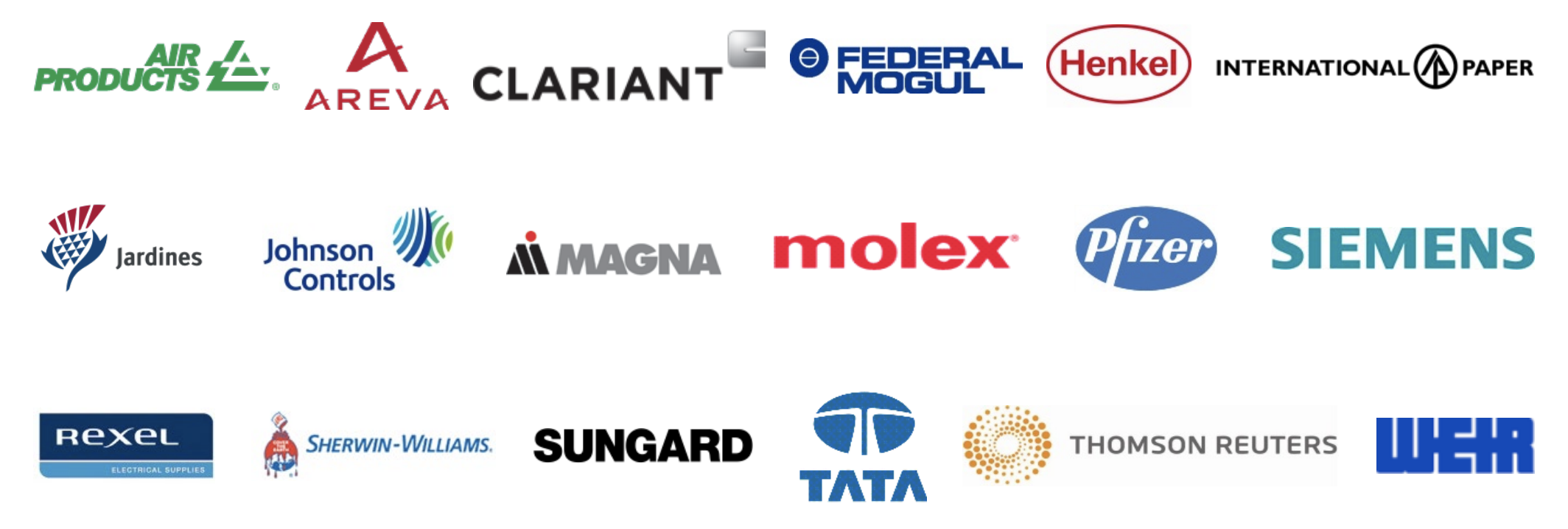 Selection of blue chip corporate clients