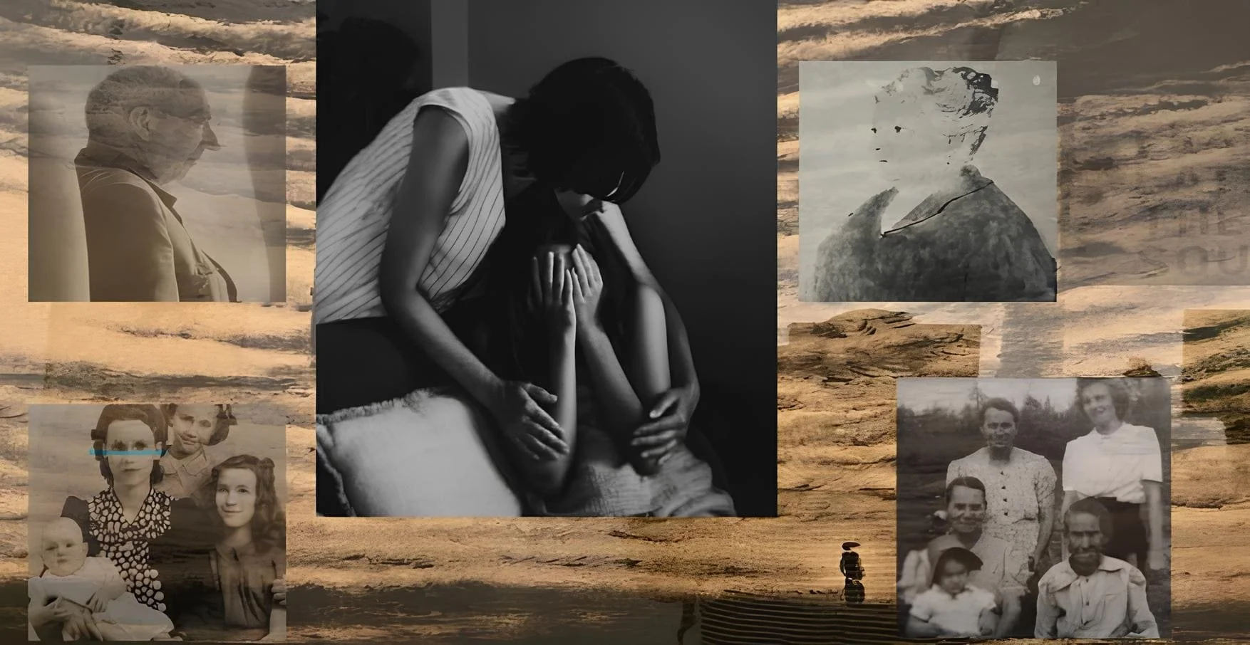 collage of vintage-looking photos of people