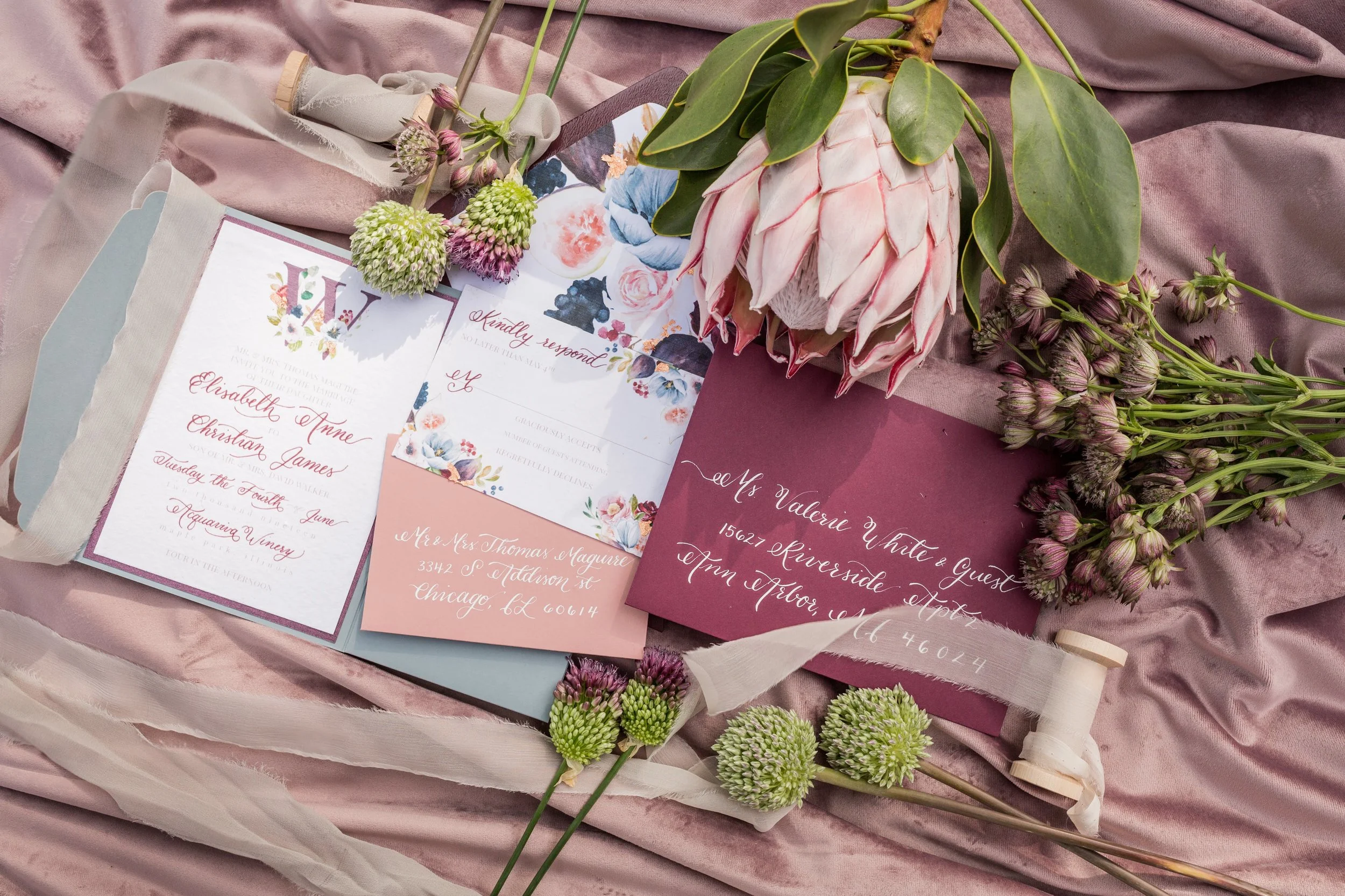 Photo courtesy of cinderandvin.com | Wedding Designer: Danielle Kuhn, ohanaevents.com | Invitation Design by Lulla Belle Designs lullabelledesigns.com