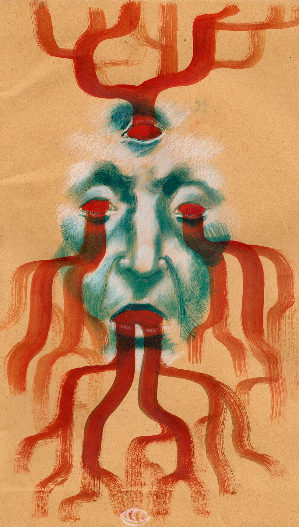 Breath of Creation - Ink on Toned Paper