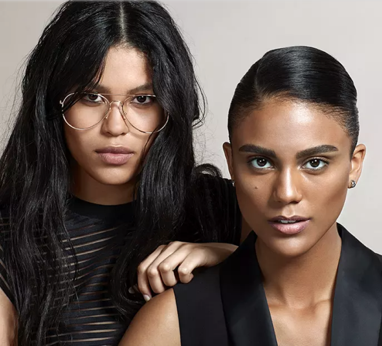 The Makeup Mantra: Gender Is Discretionary The Inspiration: The now and the future The most modern statement you can make with makeup may be defying what we’ve been taught about femininity and masculinity. Androgyny goes red carpet in these nonbinary looks for anyone on the spectrum. Gender-neutral makeup, strong brows and angles, and accessory details — like the throwback glasses we replicated from a shot in Sir John’s portfolio, reimagined here — mash up eras of past and present to comment on gender in the context of different time periods. To send a forward-thinking beauty message, switch up gender norms, or toss gender aside altogether for the night, with makeup that provokes an emotional response (Sir John’s own makeup mantra). “People might not like it, they might hate it, they might talk about it the next day in the press,” says Sir John, “but that’s the goal.”