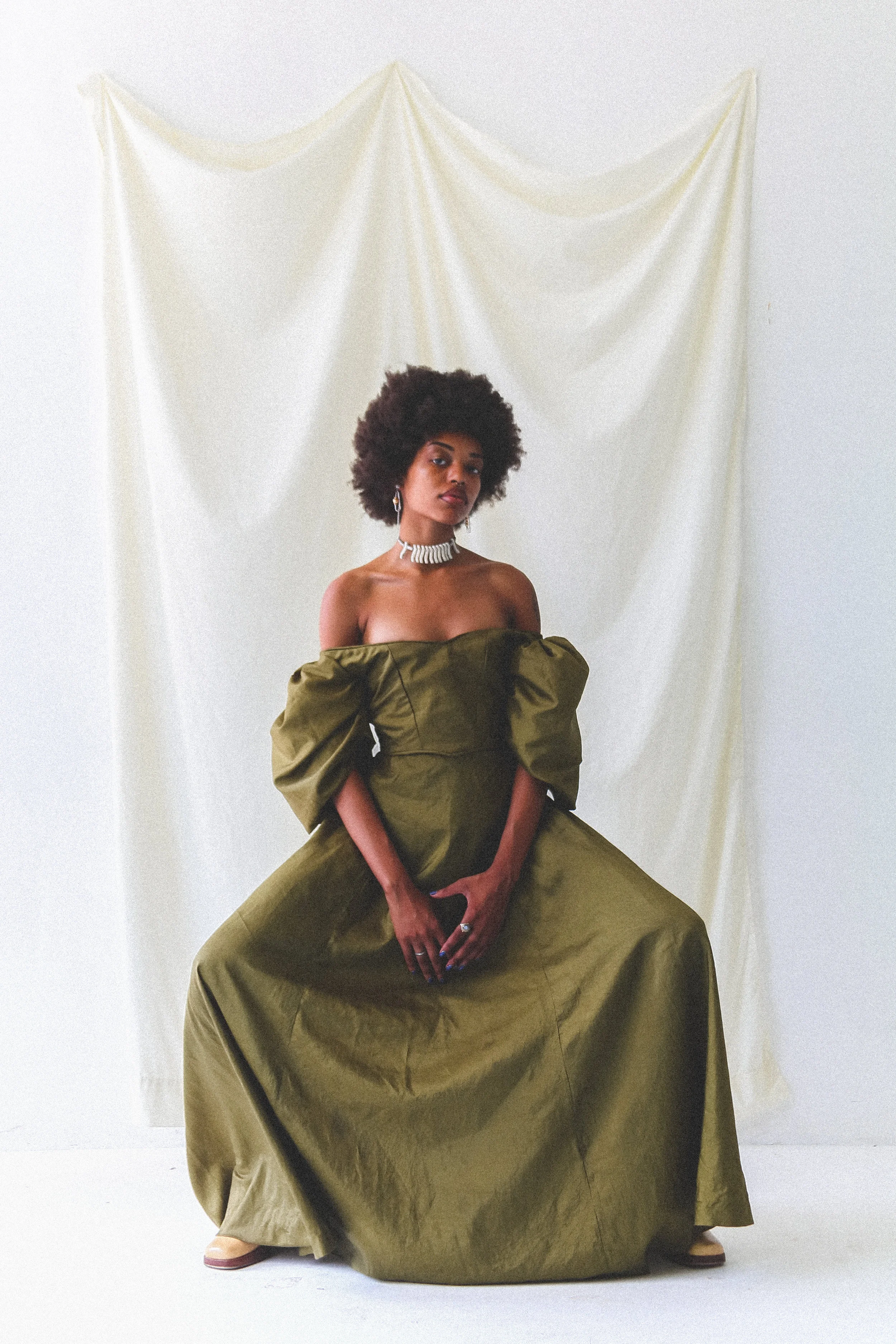  100% silk  designed, draped and constructed by me 