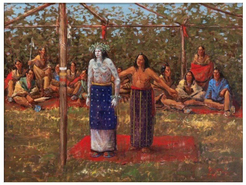 study for Quartz Mountain: Sacred Ground - The Past Kiowa Sundance or "Kiowa Sundance"