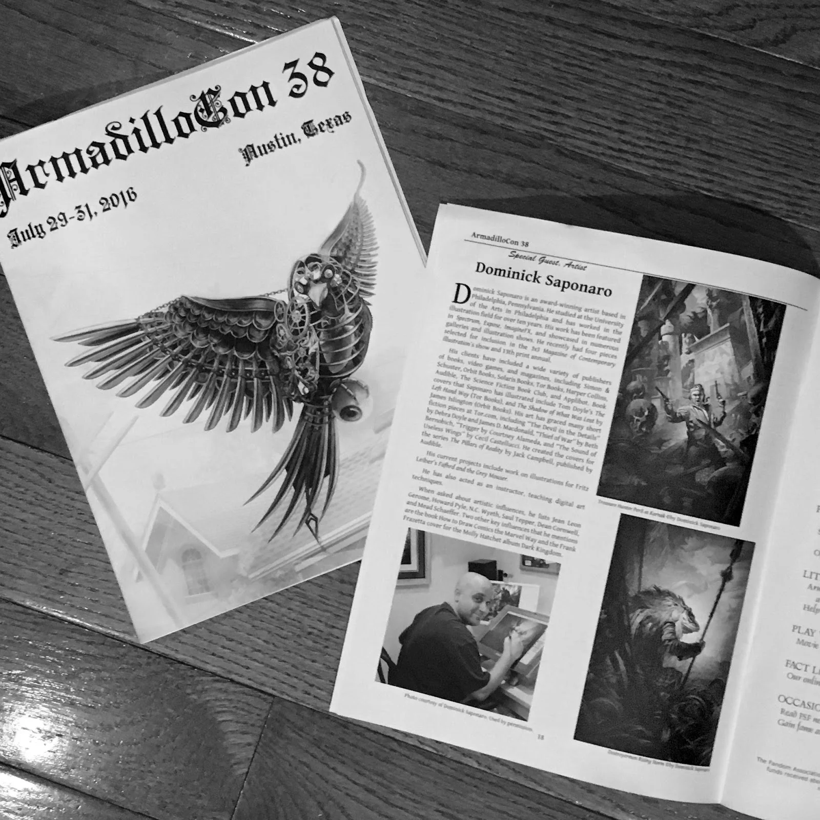 ArmadilloCon 38 Programing booklet with a nice feature on both Christina & myself.