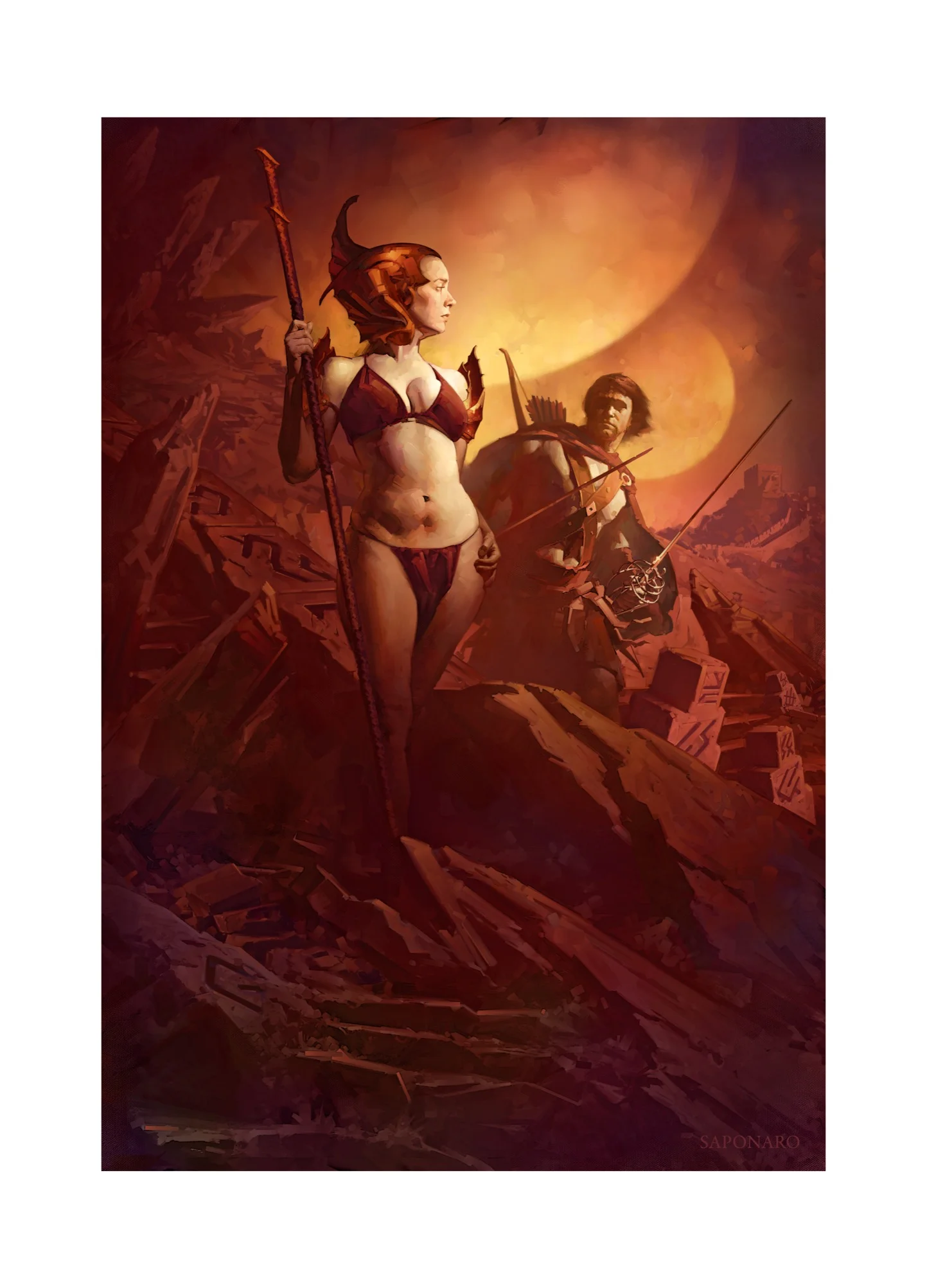 A Princess of Mars Artist Canvas Print by Dominick Saponaro