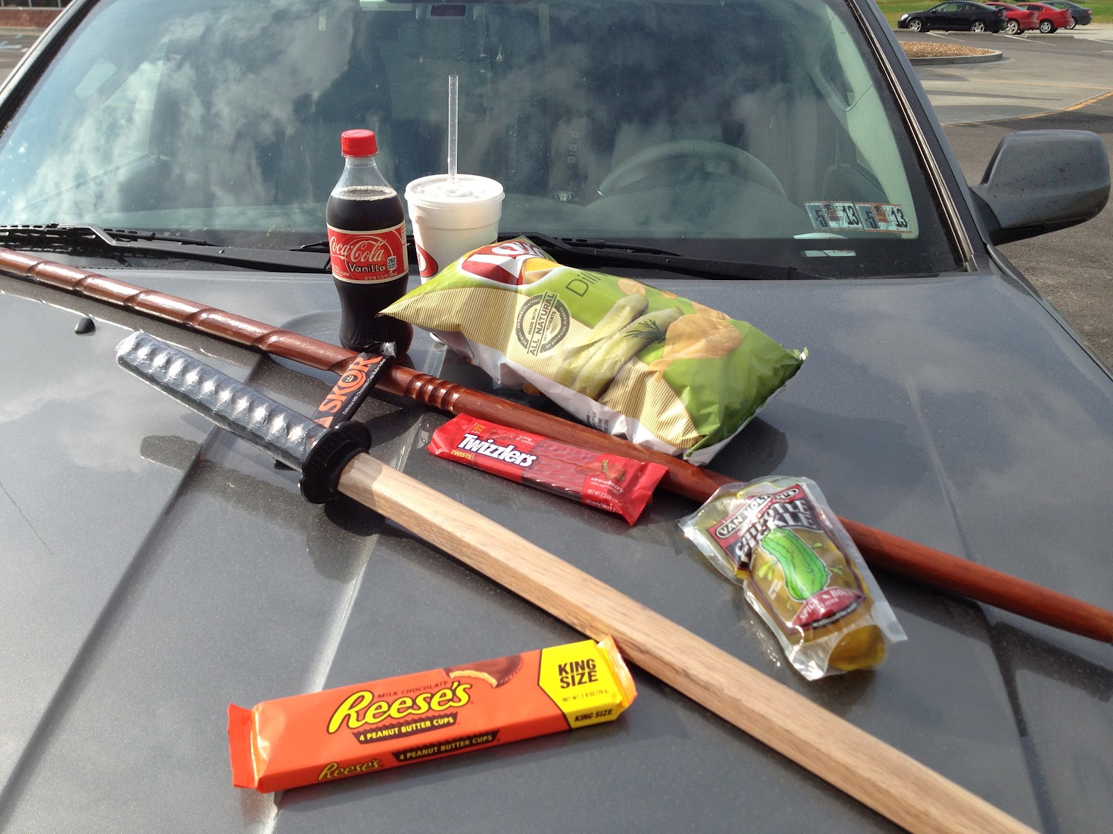All the necessities of a 19 hour road trip.