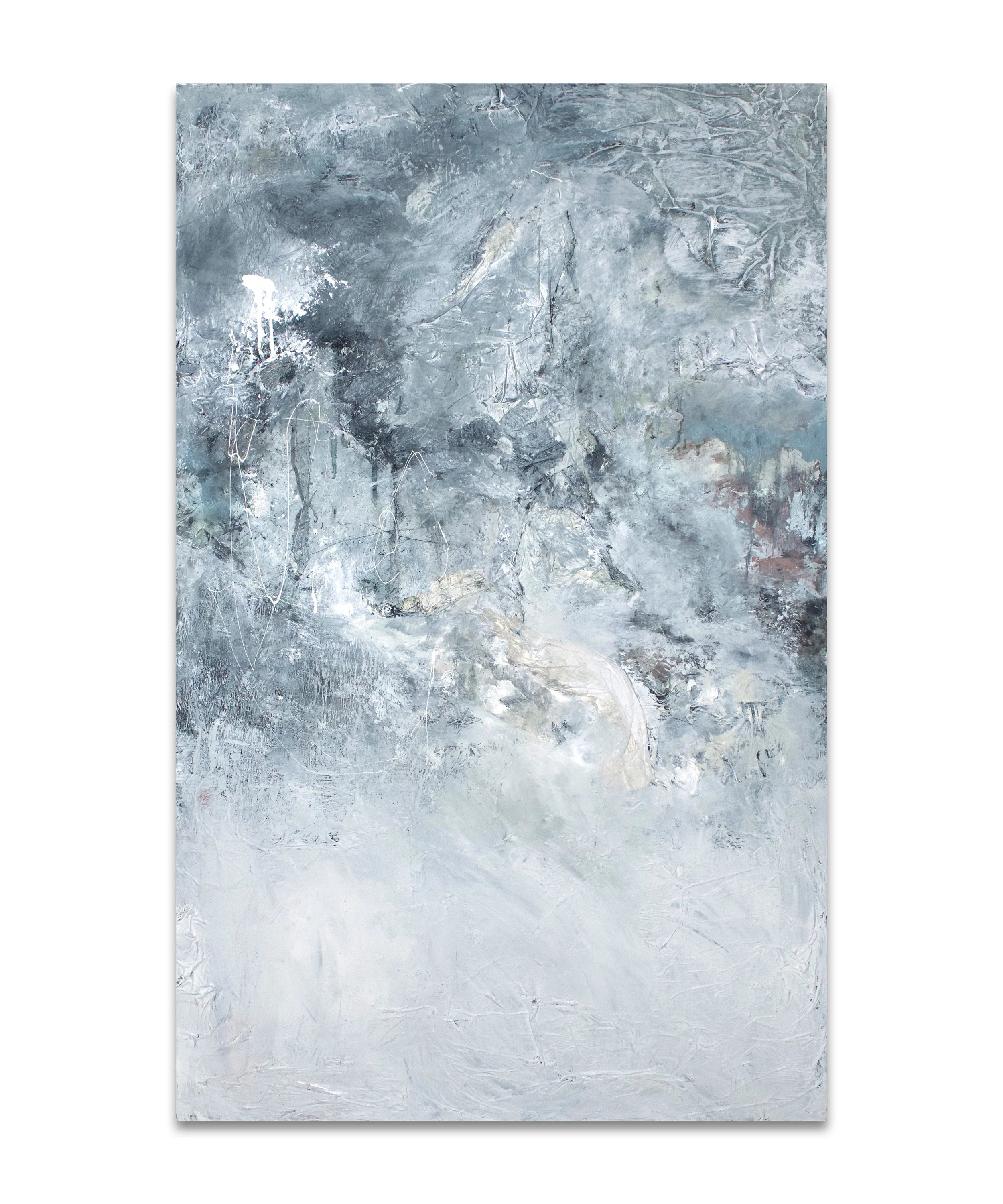   White Lies    oil, tracing paper on masonite  48” x 30” 