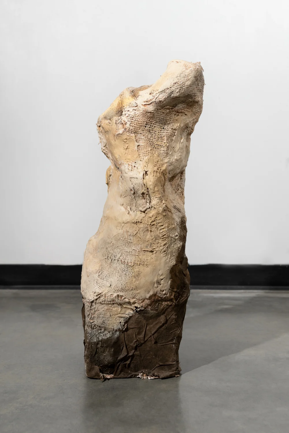   Grounding Movement   plaster, burlap and oil  29” x 11” 