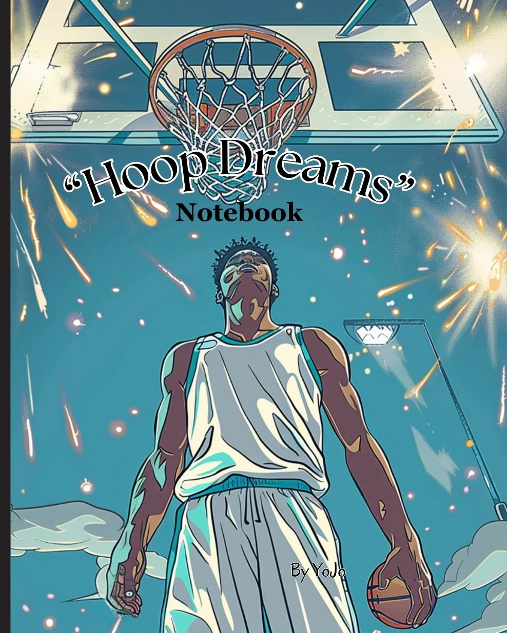 "Hoop dreams" Basketball themed notebook