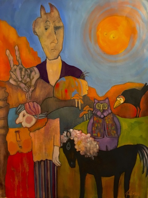 LAND OF ODDS II OIL ON PAPER