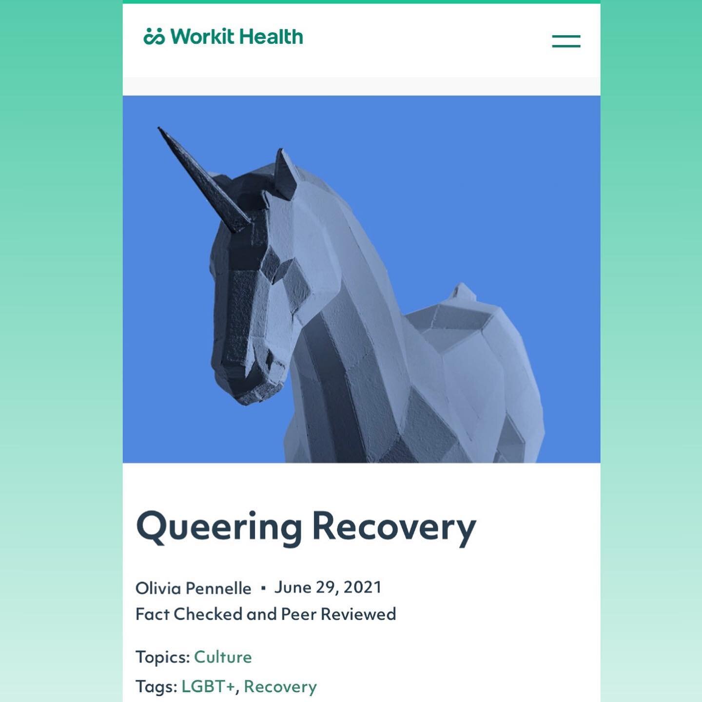 New blog up for @workithealth about Queering Recovery. Check out the blog via the link in my bio.