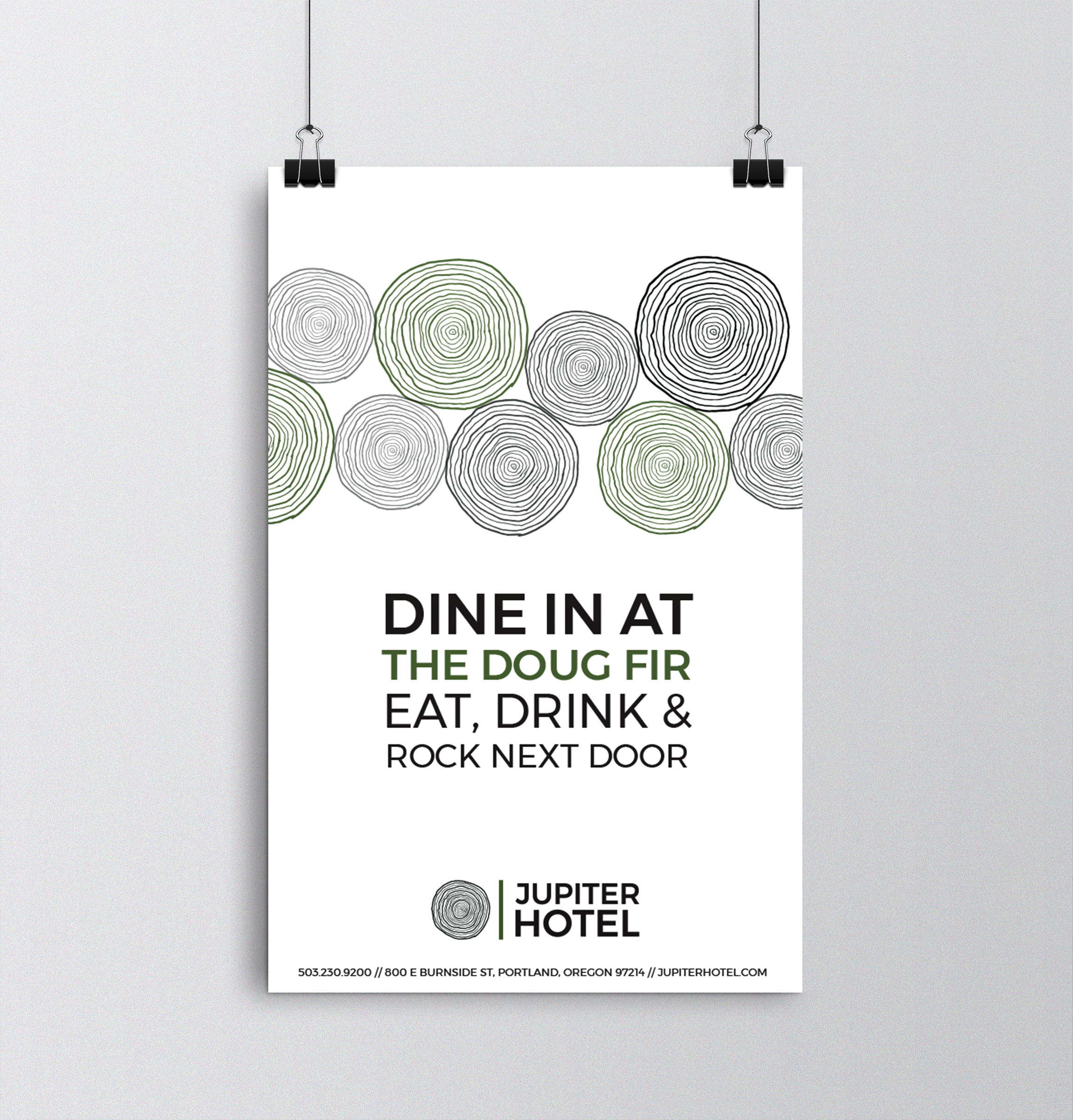 "Dine at Doug Fir" large format poster