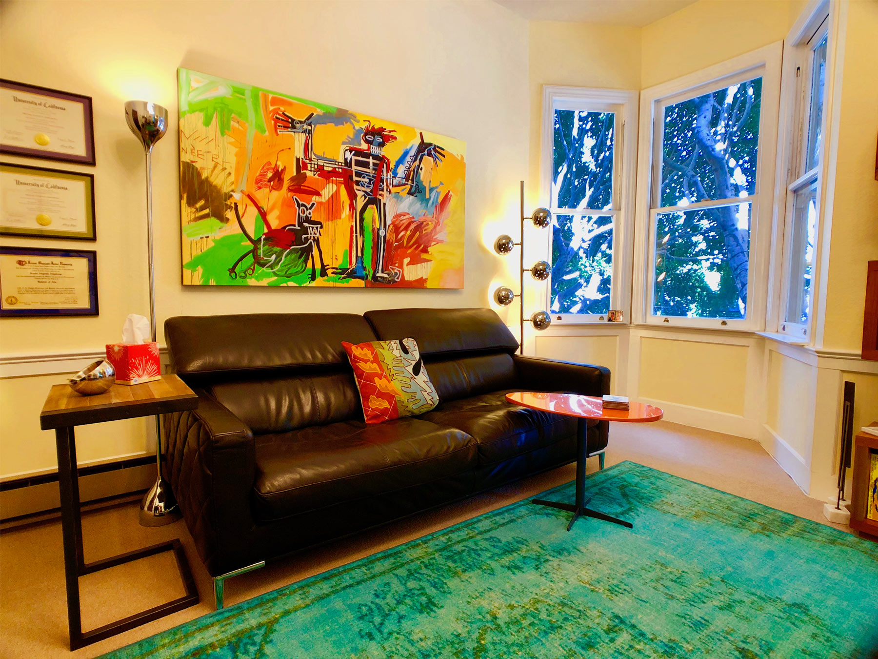 Comfortable leather couch