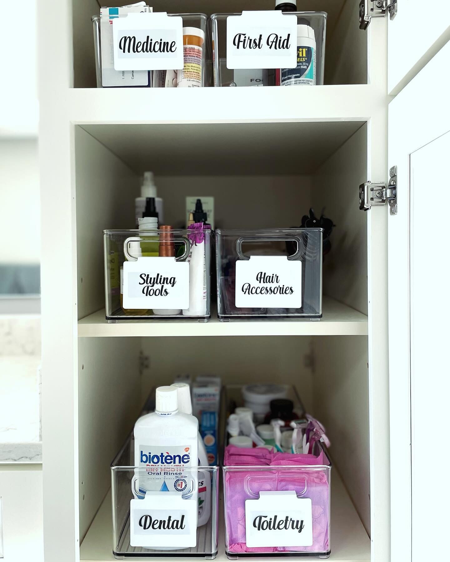 Monday Motivation⚜️

Deep bathroom cabinets create a treasure trove of space. We used @mdesign sixteen inch storage bins to create &ldquo;pullout drawers&rdquo; and prevent items from getting lost in the back. A small investment in simple organizing 