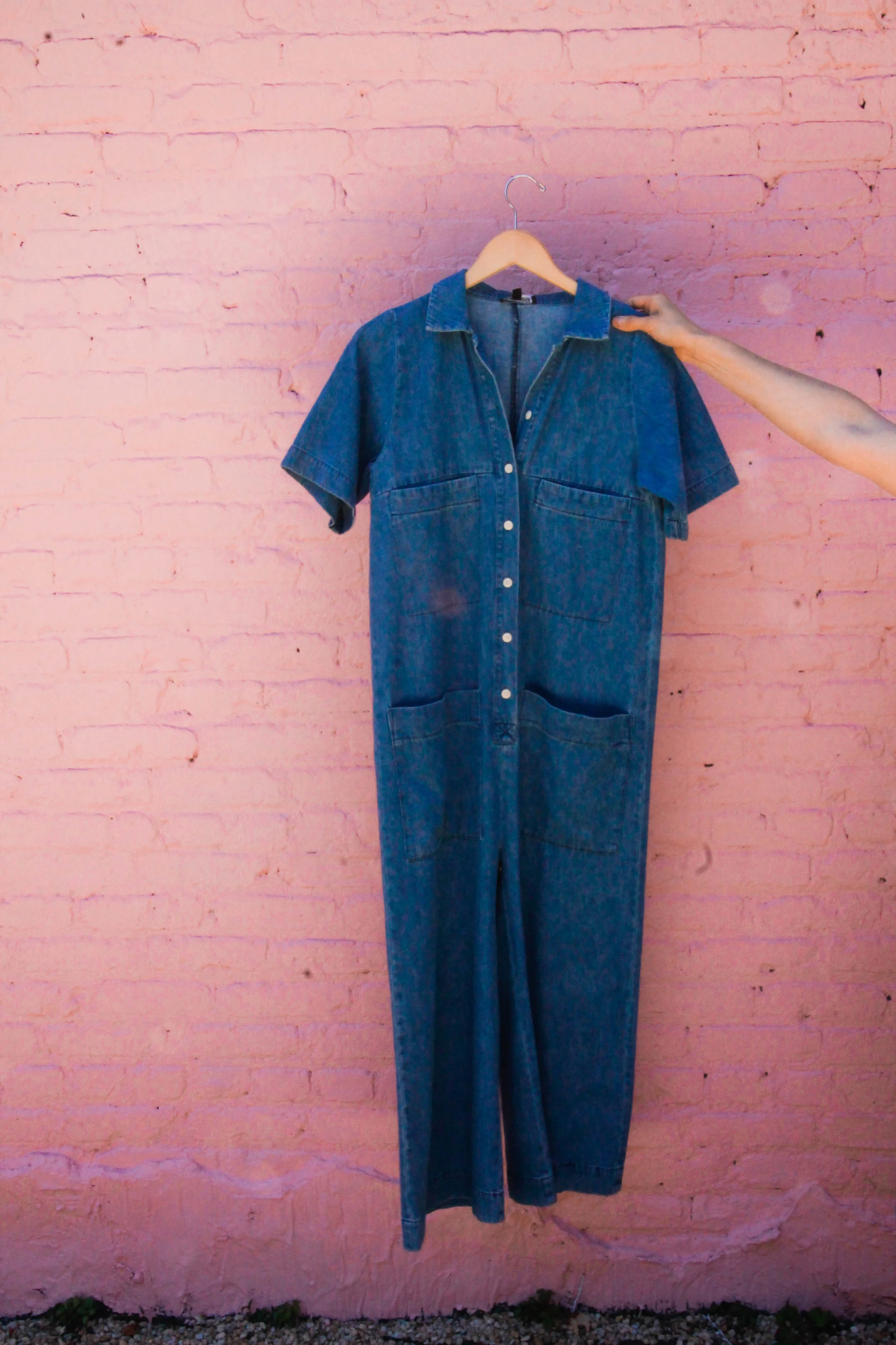 Ilana Kohn Mabel jumpsuit in light denim.